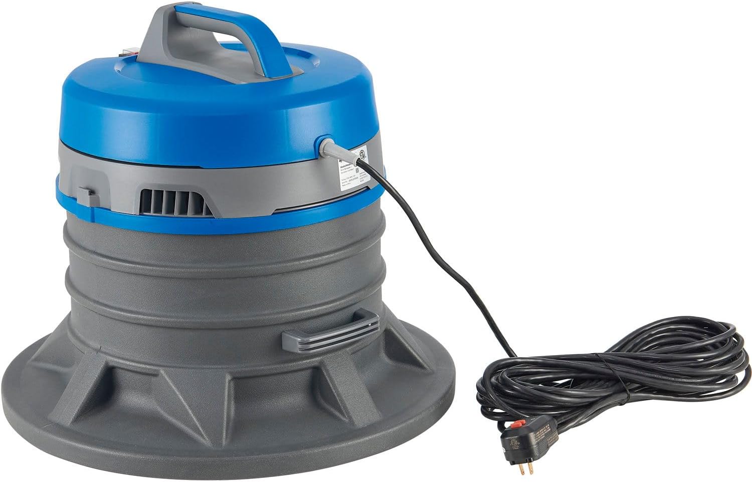 Global Industrial Drum Top Wet/Dry HEPA Vacuum, 55 Gallon Capacity, 120 Volts, Plastic Construction, Blue, 60
