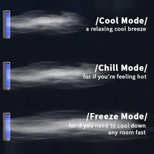 Qinux Brizaac Imwing Portable Bladeless Air Conditioner, 3 Quiet Speed Cooling Fan, USB Wall Mount AC Unit, Efficient Gray Cooling Tower for Home & Office