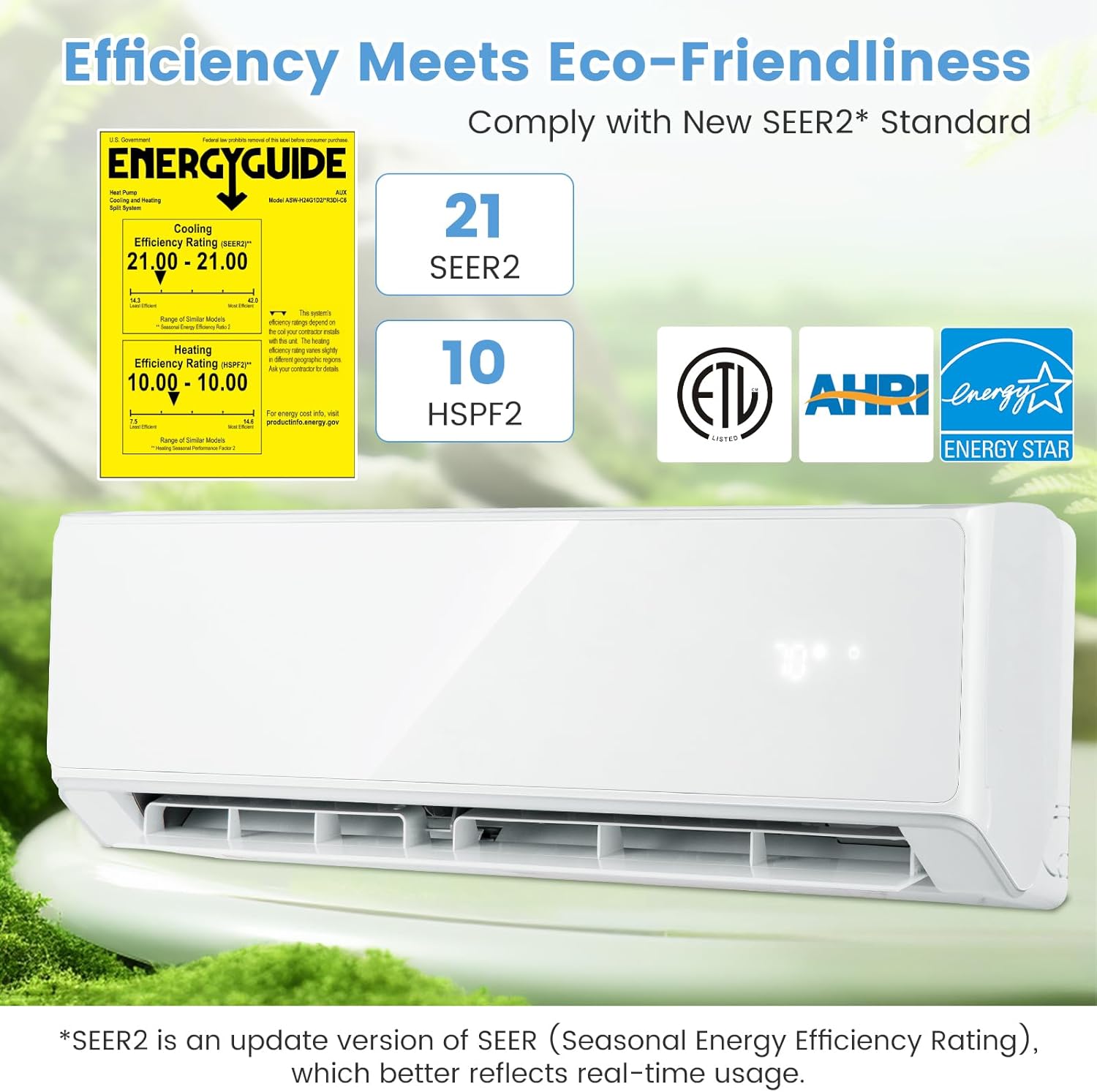 RELAX4LIFE Wifi Enabled Mini Split AC/Heating System, 24000BTU Ductless Air Conditioner & Heater w/Heat Pump, Remote, Cools up to 1500 Sq.Ft, Installation Kit, 21 SEER2 208-230V Inverter Split AC Unit