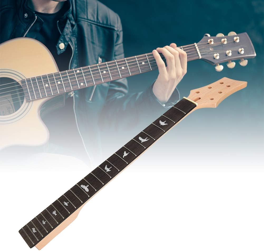 Electric Guitar Neck, 22 Frets Electric Guitar Neck Fingerboard Solid Wood Blackwood Fingerboard for Electric Guitar Musical Instrument Accessories for Electronic Guitar Lovers Electric Guitar Neck