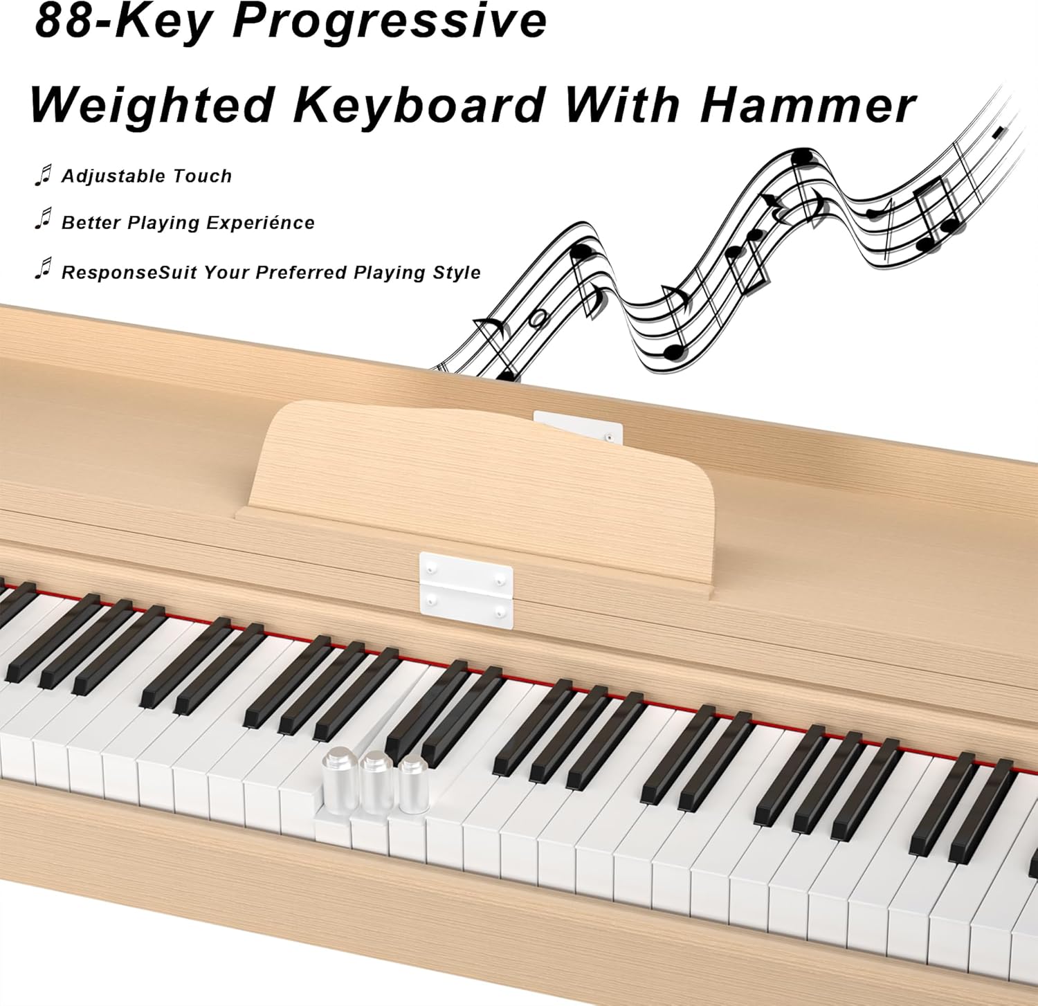 88 Key Full Size Hammer Weighted Digital Piano Keyboard, 88keys Hammer Weighted Electric Multi-Functional Keyboard piano with Stand, Pedal, Power Adapter for Beginner/Leanrner (Piano with Bench Set)