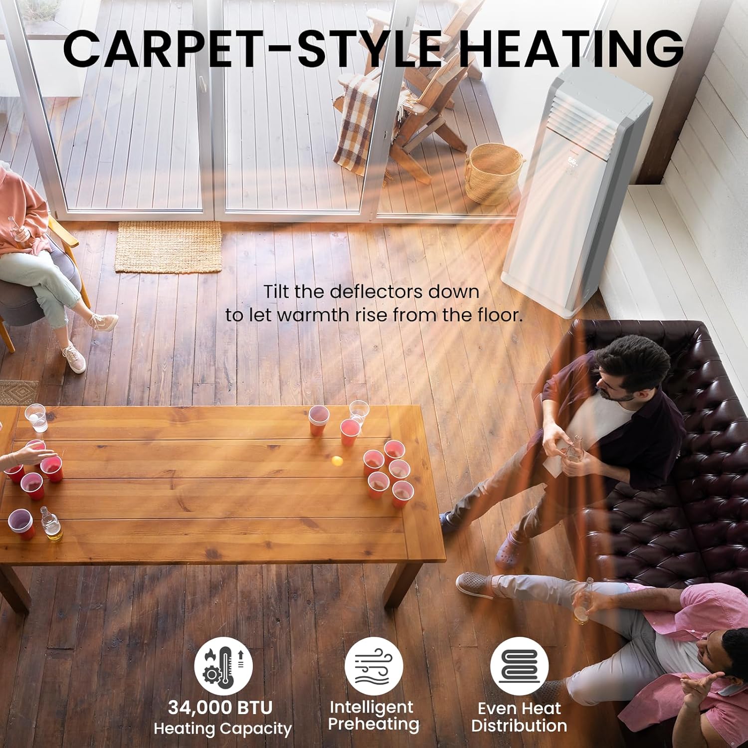 TOSOT 34,000 BTU Floor Standing Split Air Conditioner, Up to 1,150 CFM Airflow, 230V, Cooling and Heating, Built-In WiFi Control, Energy-Saving for Light Commercial & Residential Use, Cosmo Series