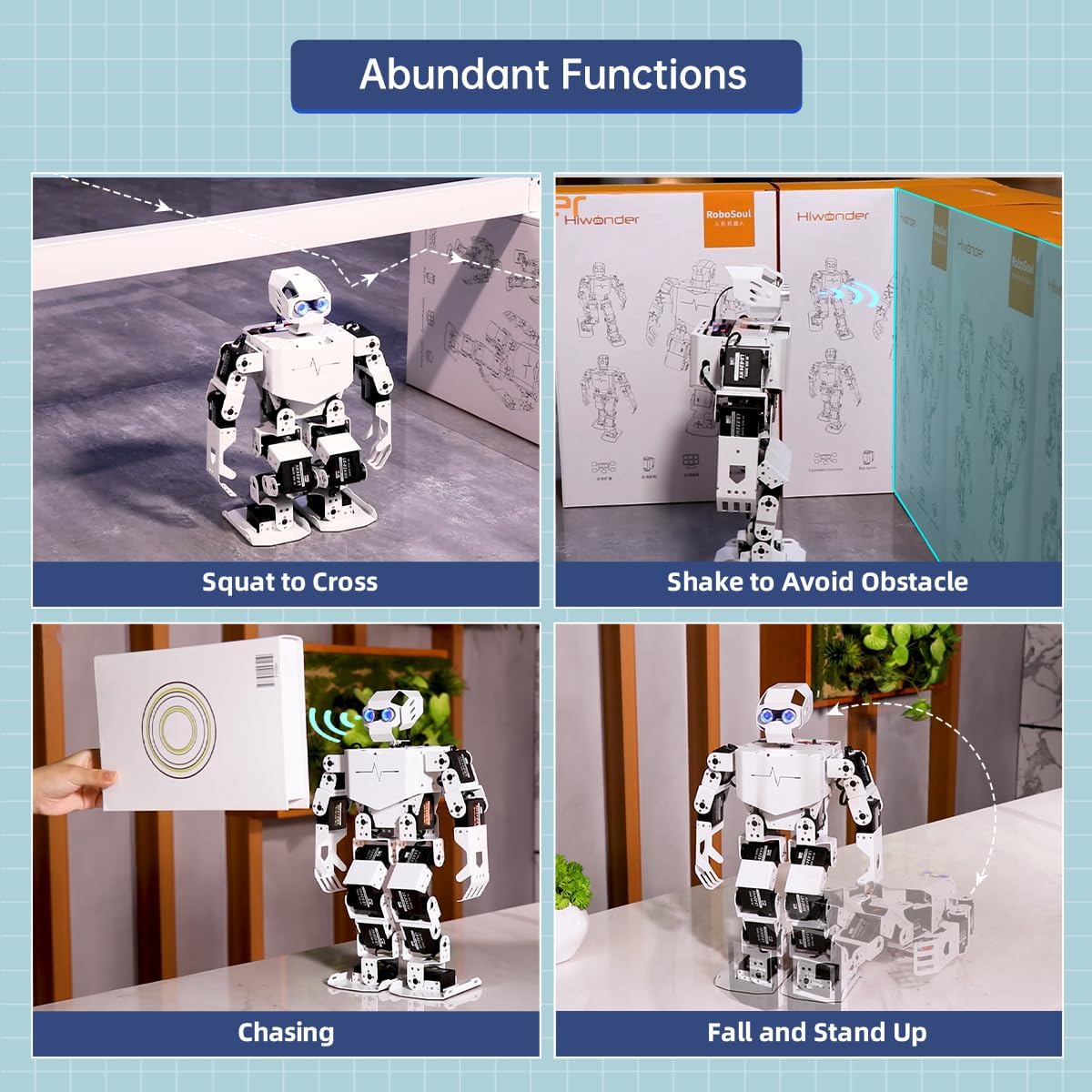 AI Vision & Voice Interaction Robot for Arduino Scratch Python Starter Programming 17DOF Humanoid Robot STEM Project Education Voice Command Walking Dancing Kicking Self-Stand Up, Tonybot Standard kit