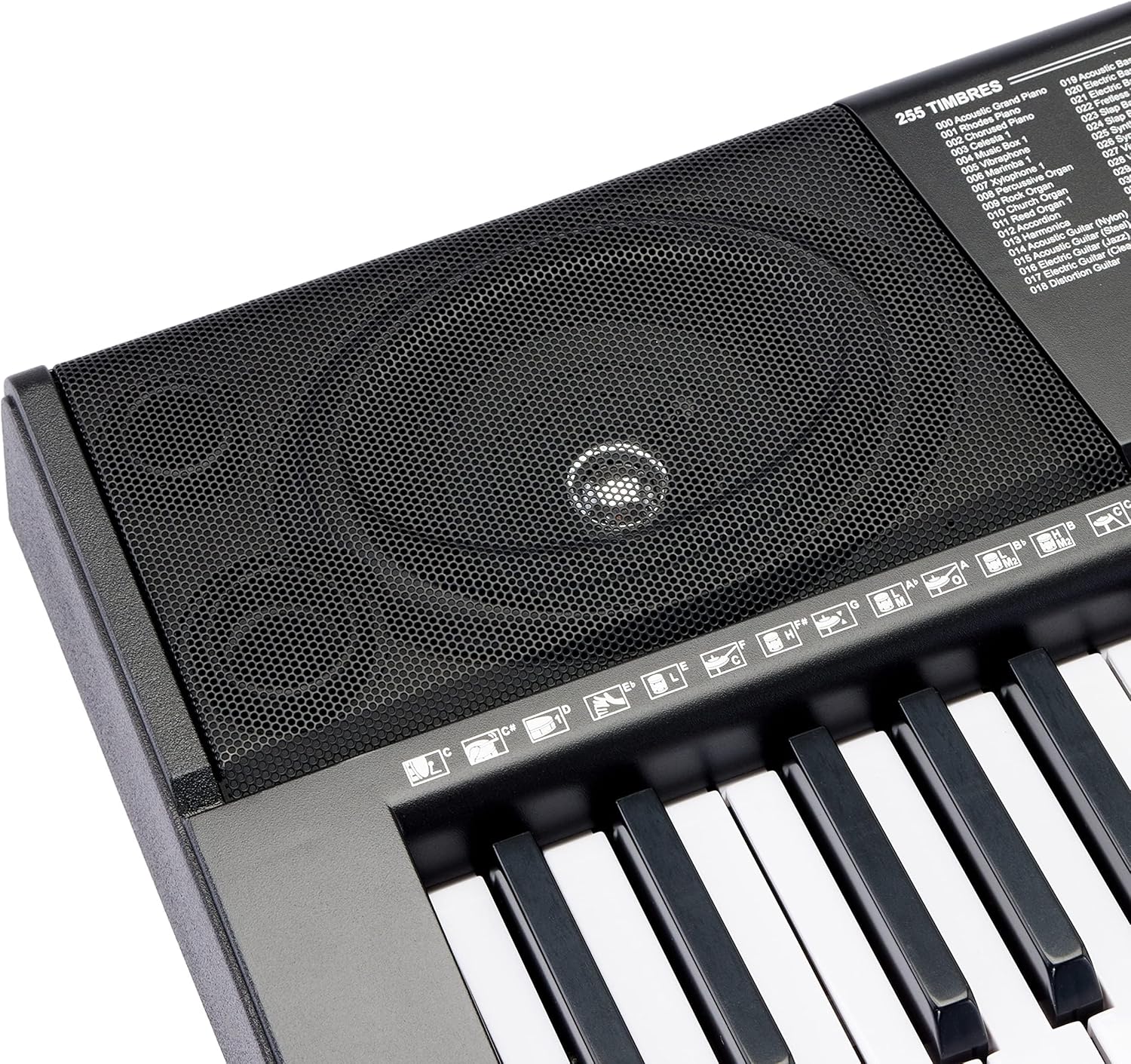 Amazon Basics Electric Keyboard Piano with 61 Keys, Built-in Speakers, Songs for Learning, Black