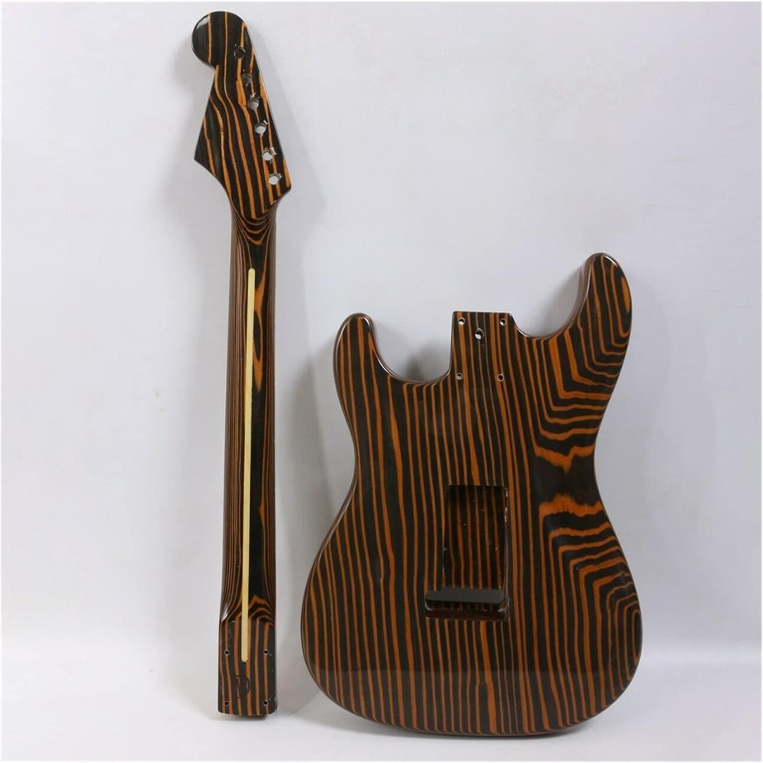 DIY Electric Guitar Kit Zebra Wood Electric Guitar Neck Guitar Body 22 Frets Guitar Kit with All Guitar Parts