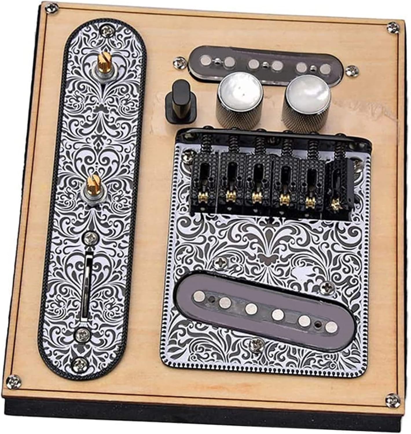 Pickguard Pre-Wired 6 Strings Bridge Plate 3 Way Converter Control Plate Neck Pickup Set for Telecaster Electric Guitars Replacement Parts