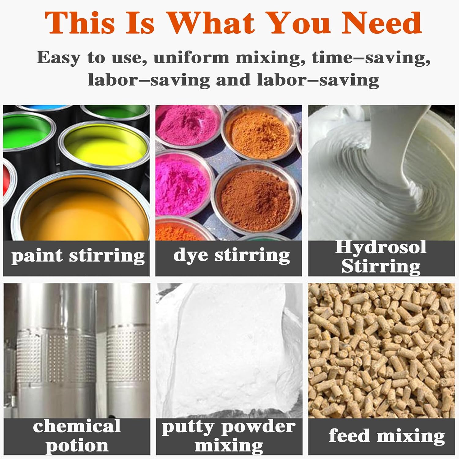 25 Gallon Pneumatic Agitator, 1/4HP Paint Mixer with Stand, 2600r/min Paint Stirring Machine for Mixing Plaster Paint Mortar Glue