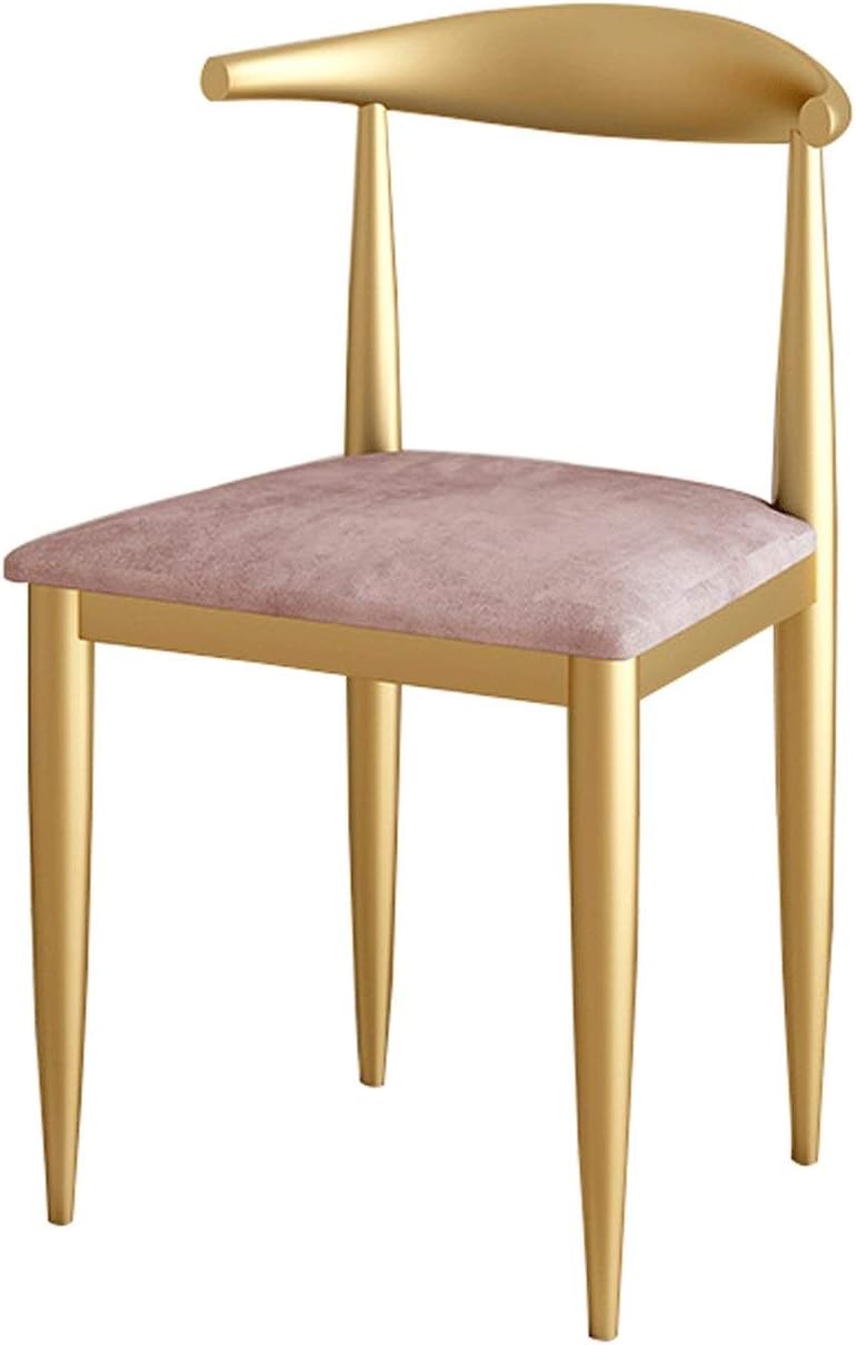 Modern Kitchen Dining Room Chairs Metal Legs Living Room Dining Chair Soft Velvet Cushion Seat for Living Room Terrace Office Kitchen Lounging (Color : Pink)