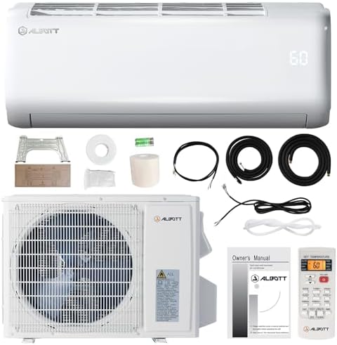 Albott 9000 BTU Mini Split Air Conditioner Heat Pump, Inverter Ductless AC, Cools up to 450 Sq. Ft, Energy-Efficient with Self-Cleaning, SEER2 18.5, 220V