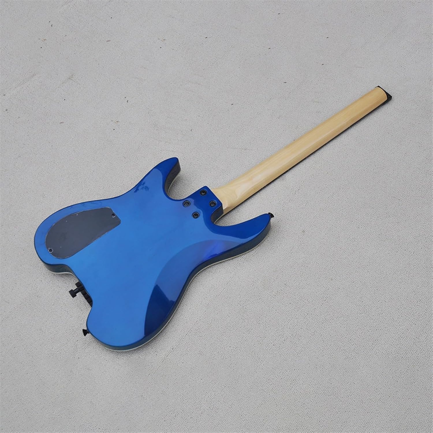 24 Frets 39 Inches Blue Headless Electric Guitar with Flame Maple Veneer Rosewood Fretboard Professional Headless Guitar
