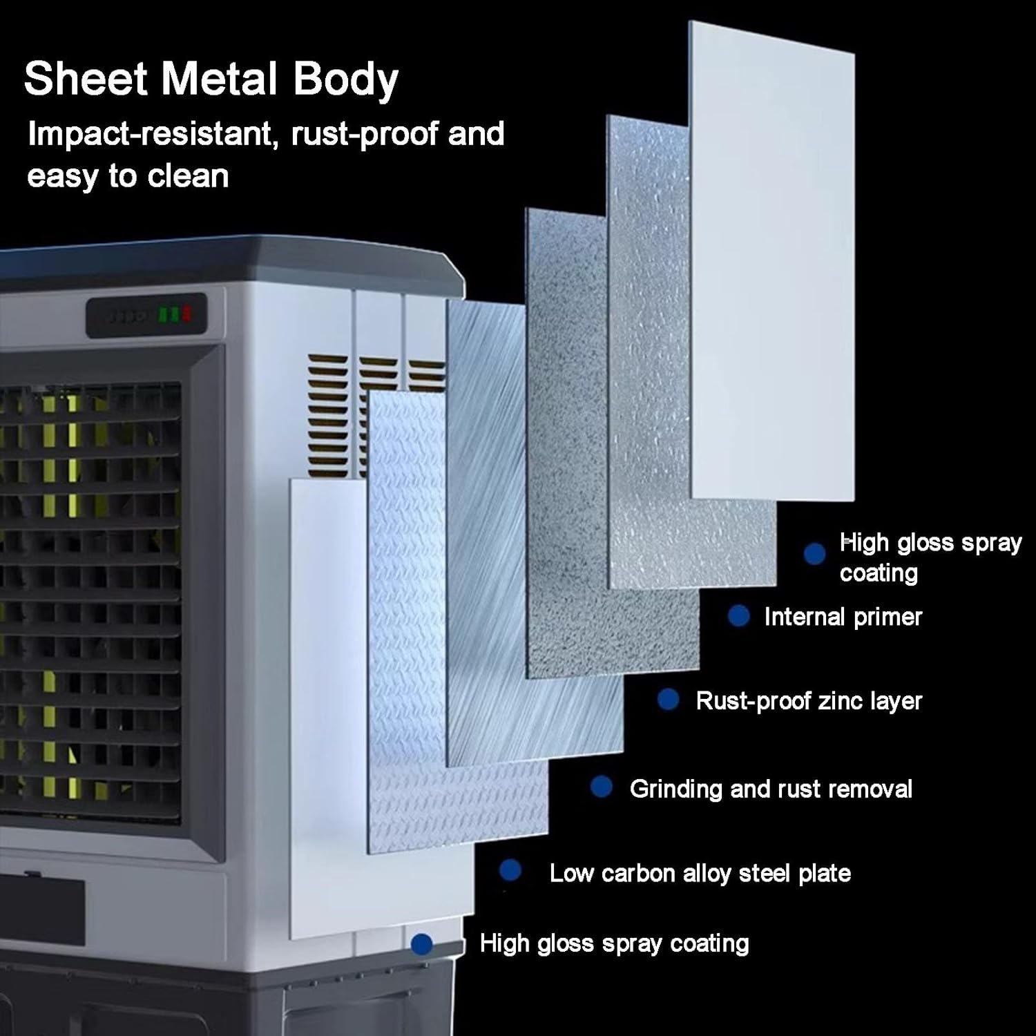 Evaporative Air Cooler, 3 in 1 Swamp Cooler with 4 Ice Crystal Box, Air Conditioner Portable with 3 Speeds, 2 Modes, Knobs for Outdoor, Office, Home(85cm/33in)