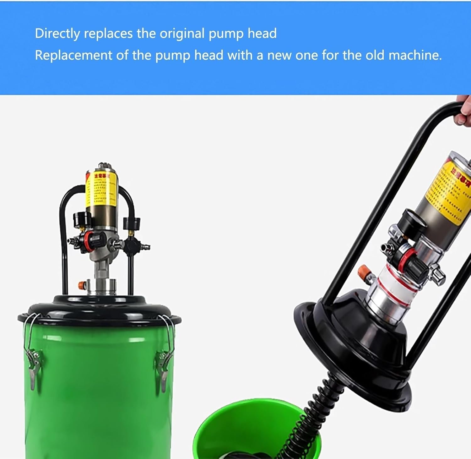 Pneumatic Grease Pump With A Discharge Capacity Of 0.85L/min, Pressure Ratio Of 50:1, Suitable For 5-gallon Drums, For Automotive, Machine Tool And Industrial Lubrication(Pole length 40cm/15.7in)