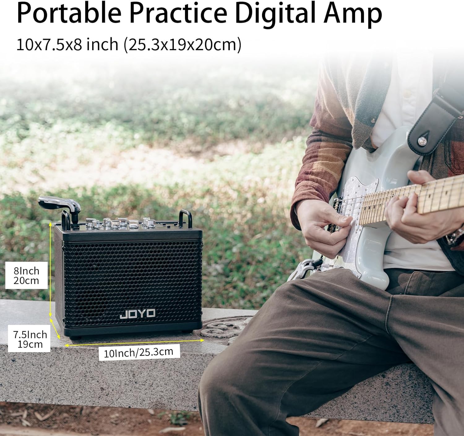 JOYO 15W Portable Guitar Amp Combo | 9 Preamp Models + Looper, Drum Machine, Modulation, Delay & Reverb | Rechargeable Battery | Digital Modeling | for Practice, Solo & Small Gigs (DC-15S)