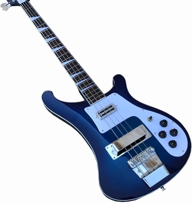 4-String Electric Bass Guitar - Blue Set-in Neck, Maple Neck, Rosewood Fingerboard,Humbucker & Single Coil Pickups