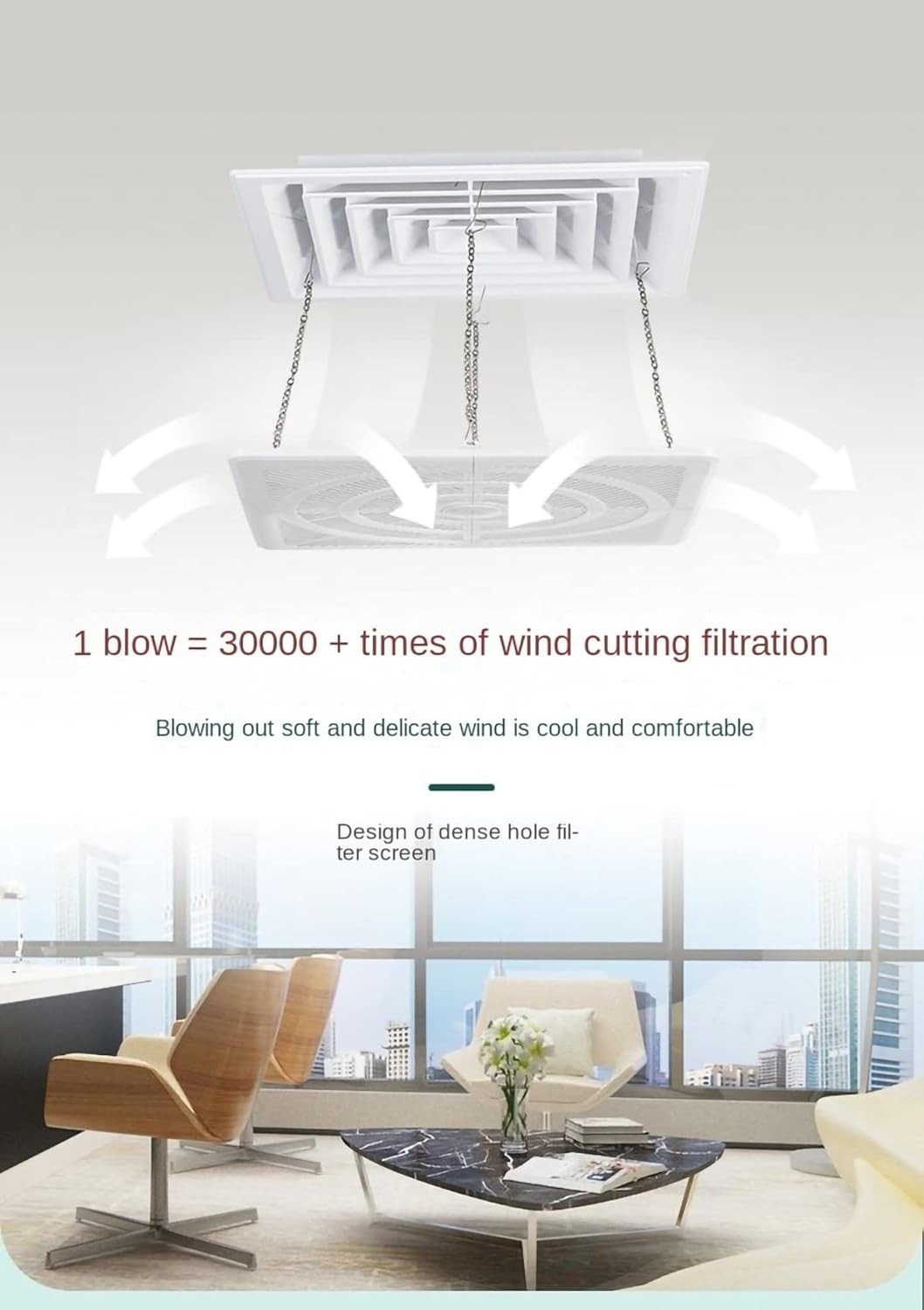 Central Air Conditioner Wind Deflector, Anti Direct Blowing, Wind Guide Cover Baffle, Suitable for Square Air Outlet Of Ceiling Unit, White