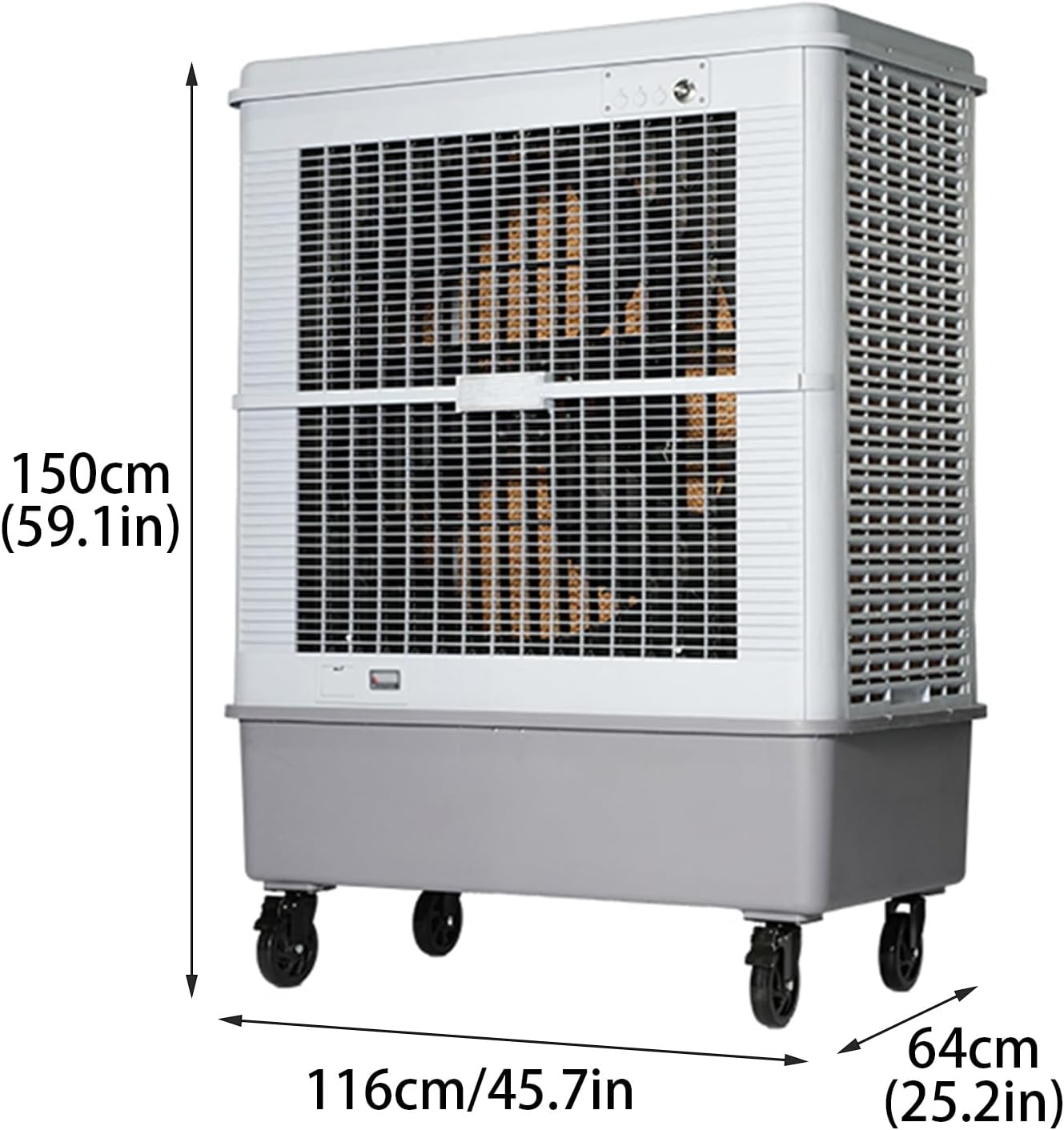 Portable Air Conditioner, Evaporative Air Cooler with Water Tank and 7 Speeds, Fast Cooling Fan Unit for Room Office Factory(116 * 64 * 150cm)