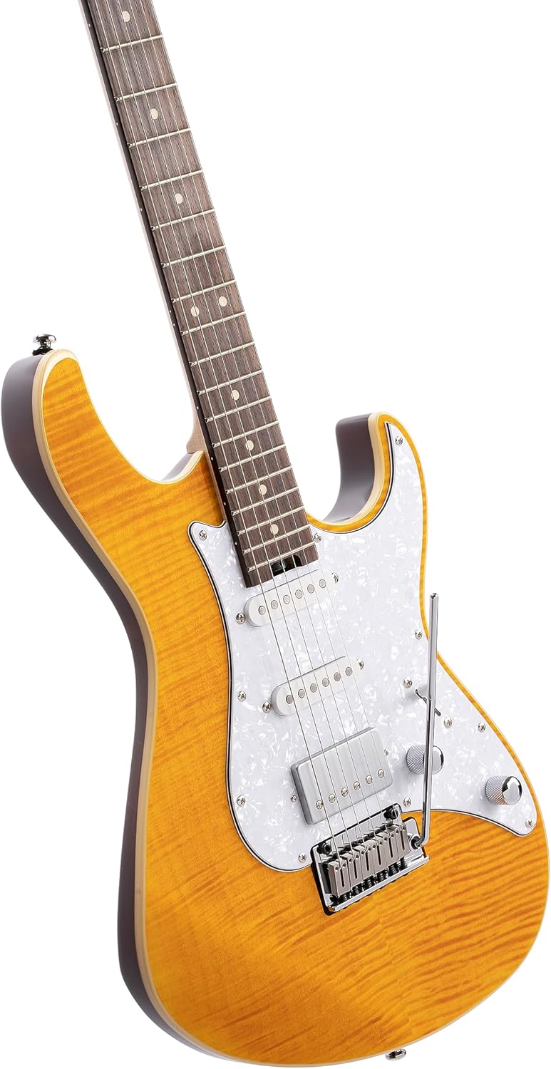 Cort 6 String Solid-Body Electric Guitar, Right, Amber, Full (G280SELECTAM)