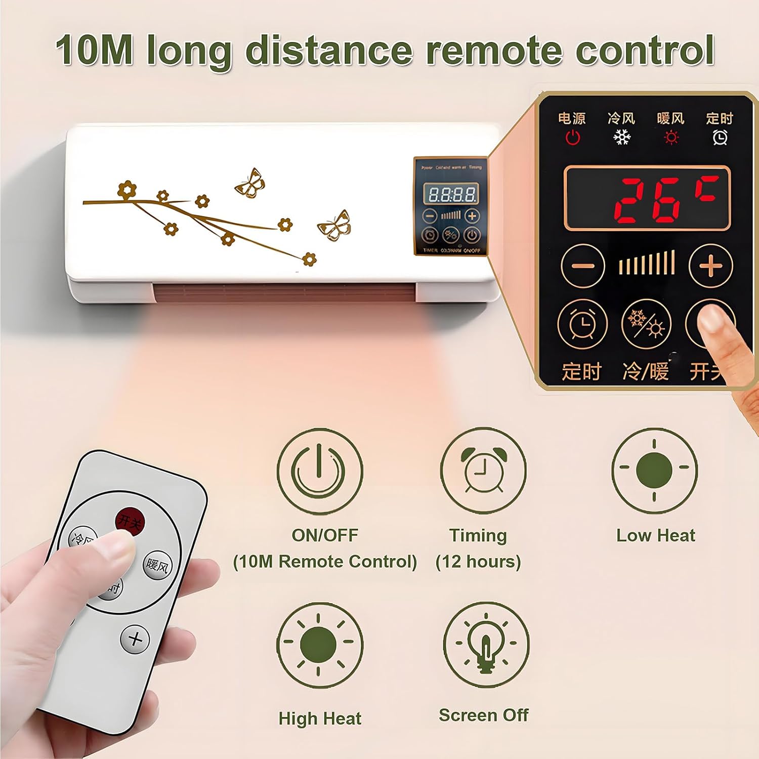 Enchantia 2025 New Ductless Air Conditioner, Wall-Mounted and Desktop 2 in 1 Wall Mounted Air Conditioner, Mini Aire Acondicionado Portatil with Remote for Home Office Bedroom (A++),White