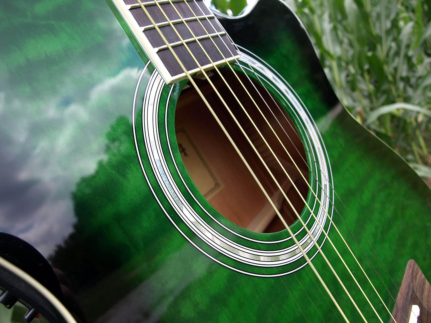 INDIANA Madison MAD-QTGR Acoustic-Electric Guitar - Green Sunburst