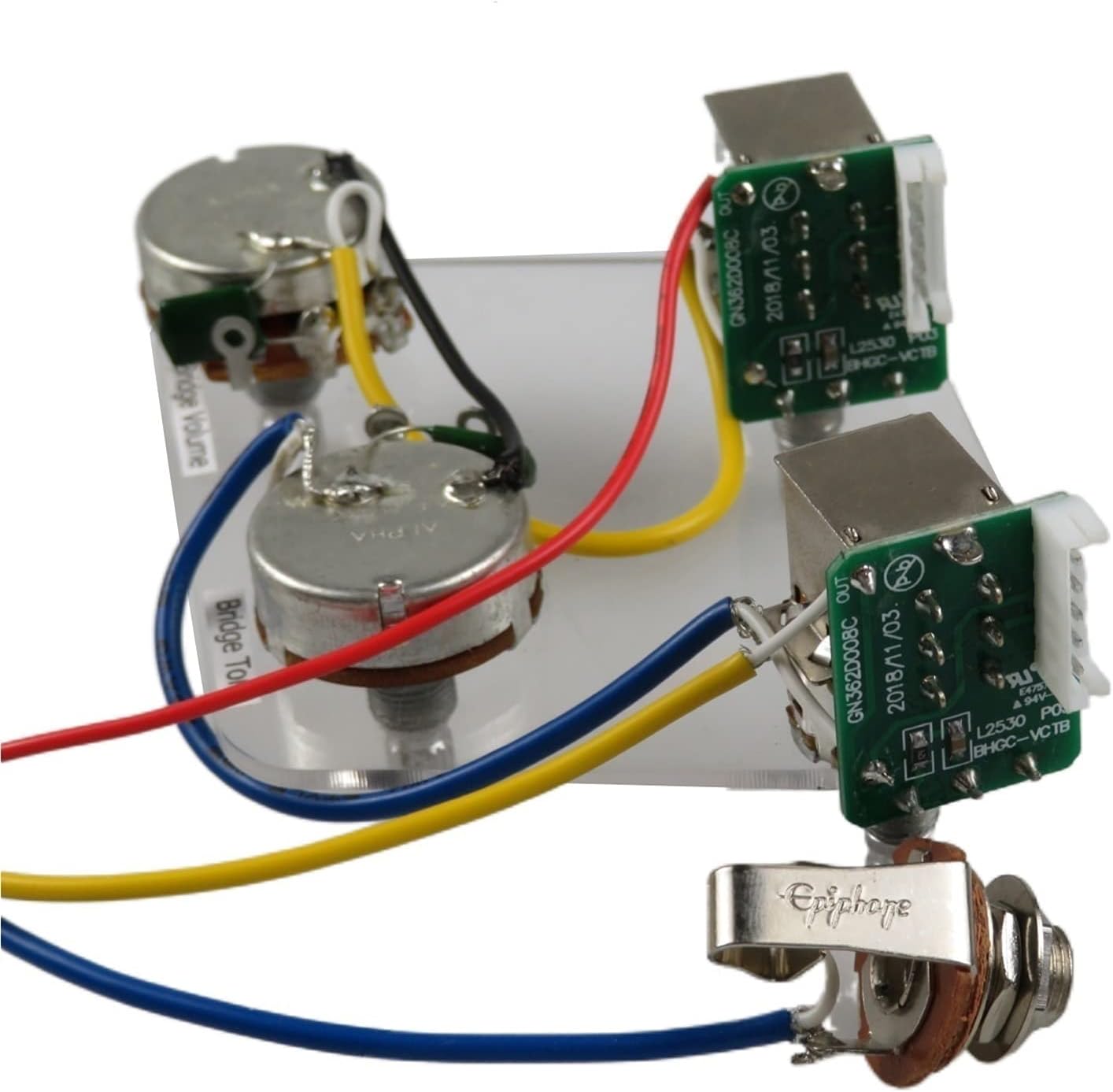 Electric Guitar Pickups Humbucker Pickups Alnico 5 ProBucker Push/Pull Wiring Harness Electric Guitar Pickups for Epiphone Guitar Pickup Set (Color : Golden YE)