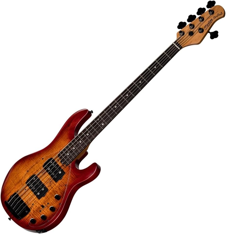 Sterling By Music Man StingRay RAY35HH 5-string Bass Guitar - Blood Orange Burst