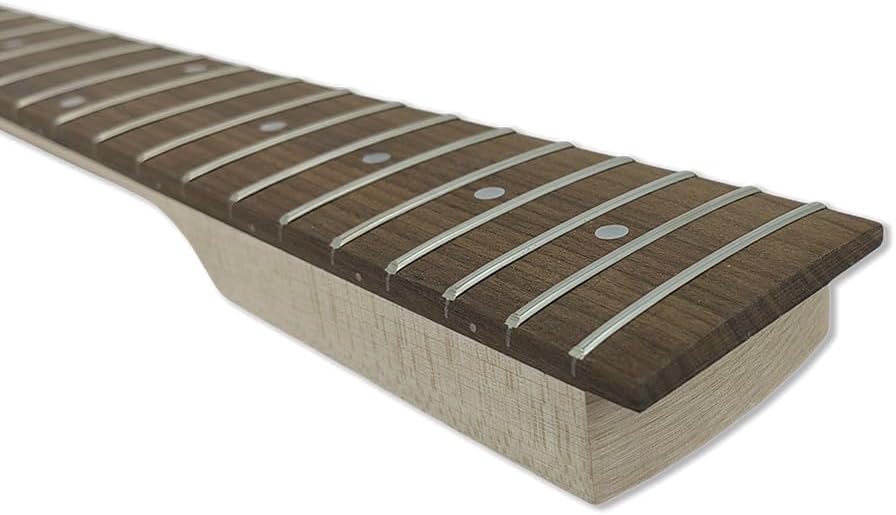 Left Hand Maple Replacement Electric Bass Guitar Neck, 4-String 22 Fret 34'' Scale Length 42mm Nut & 65mm Heel Maple Fretboard Bolt On Unfinished Bass Neck DIY Installation & Repair Part