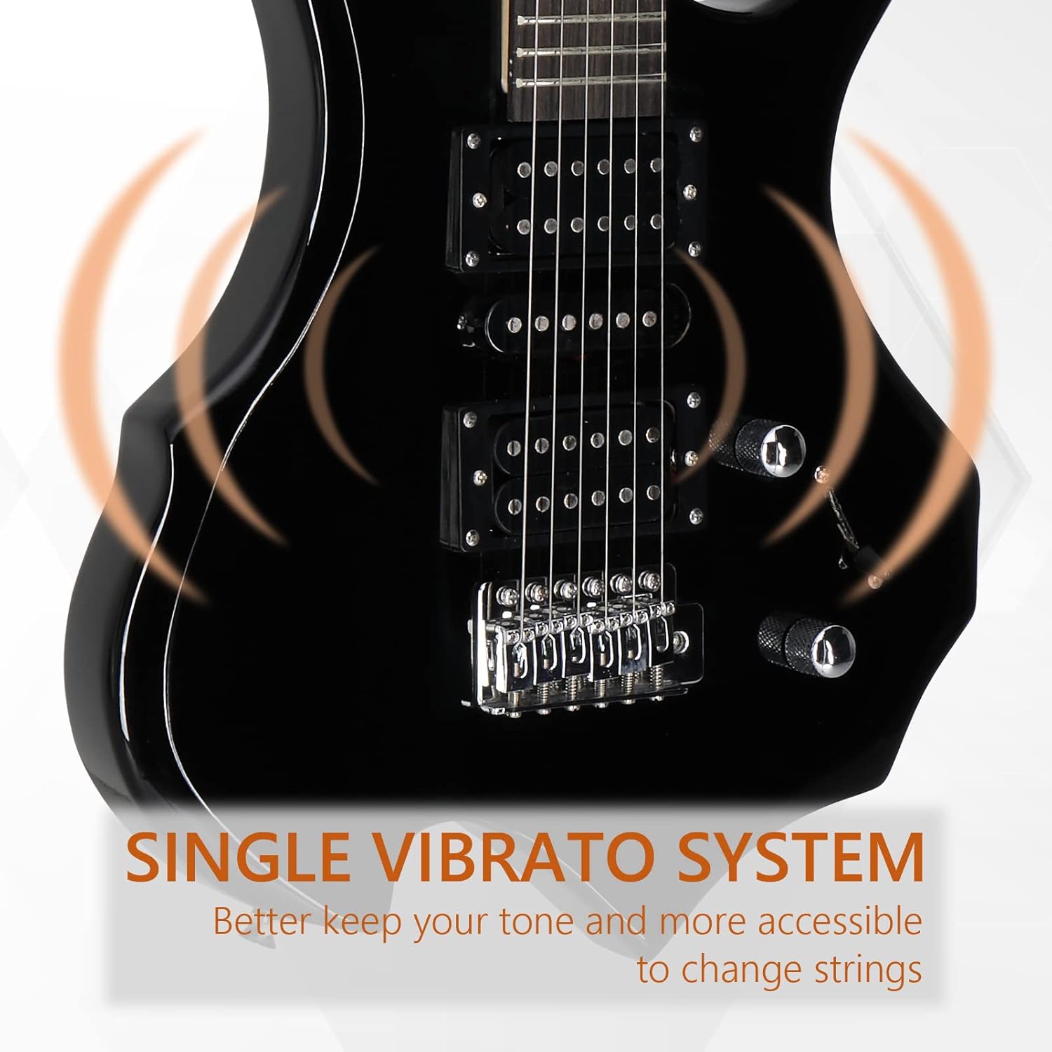 Ktaxon Burning Fire Design Electric Guitar Kit, 36-inch HSH Pickup Electric Guitar Beginner Guitar Set with Amplifier, Rosewood Fingerboard, 5-Ways Pickup Switch (Black)