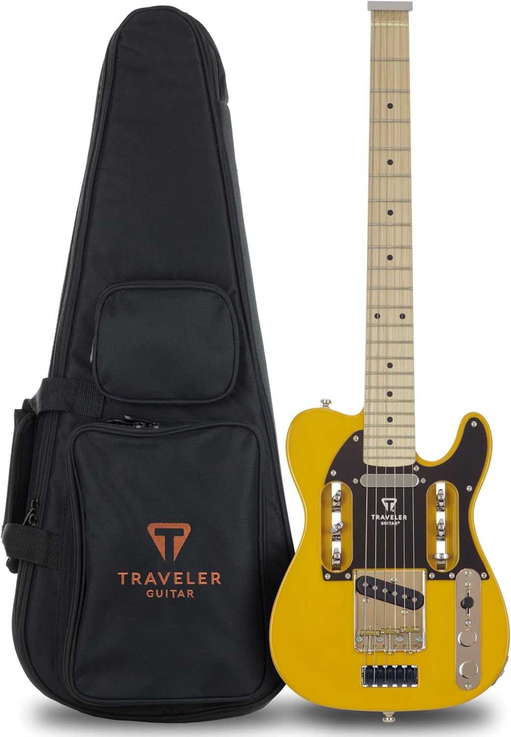 Traveler Guitar EG-3 (Butterscotch Blonde) Electric Travel Guitar | Lightweight, Portable, Headless, Practice Guitar w/Gig Bag