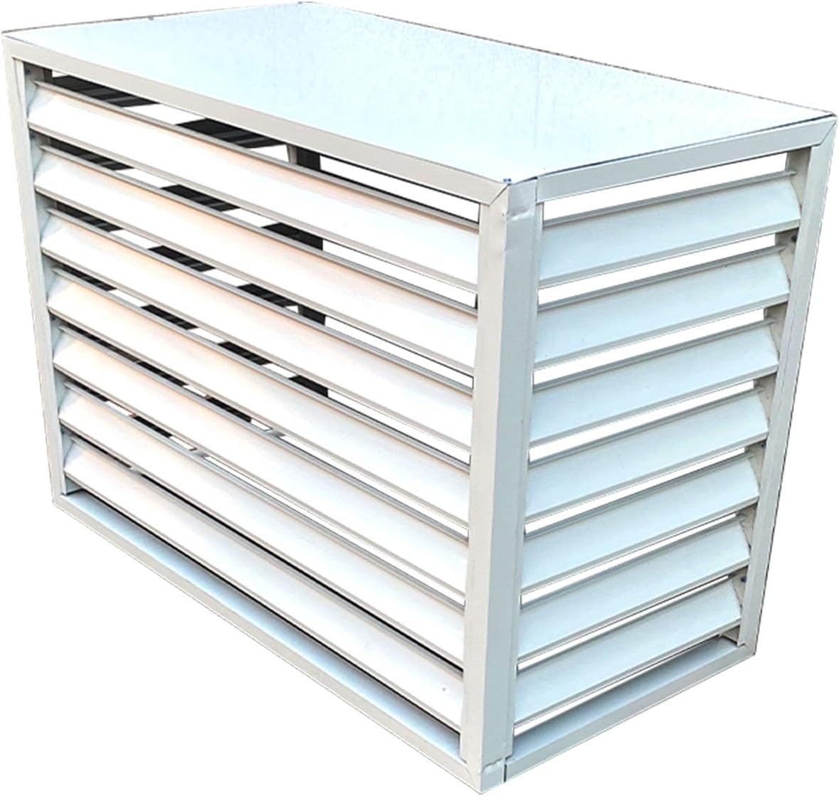 Outdoor Aluminum Alloy Air Conditioner Cover Mini Split AC Protection Weatherproof Shield for Outdoor Units White AC Cover (110 * 60 * 80cm)