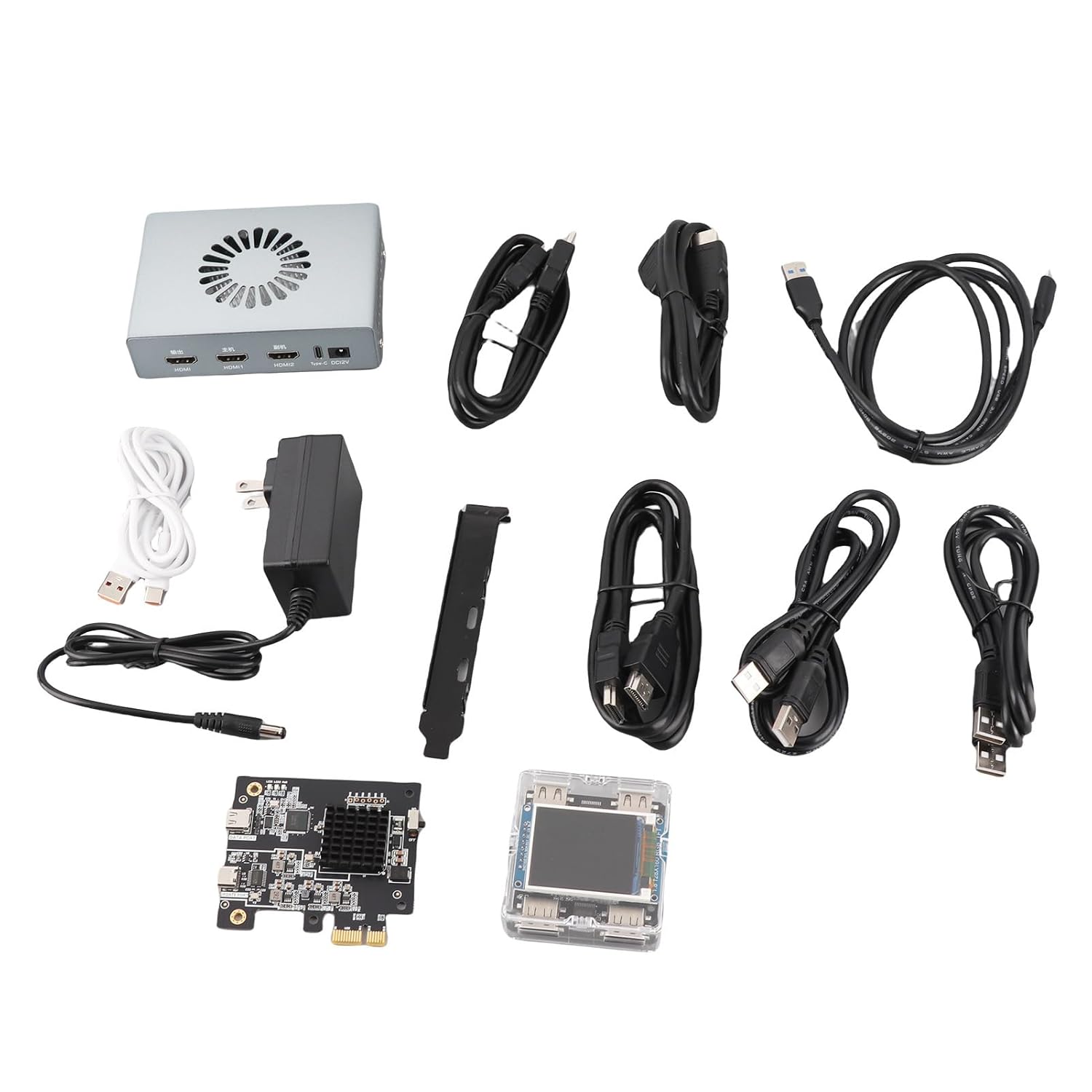 GOWENIC DMA Fuser Synthesizer, Lossless HD Multimedia Interface Synthesizer 3840x2160 Aluminum Alloy for Video Conferencing (US Plug)