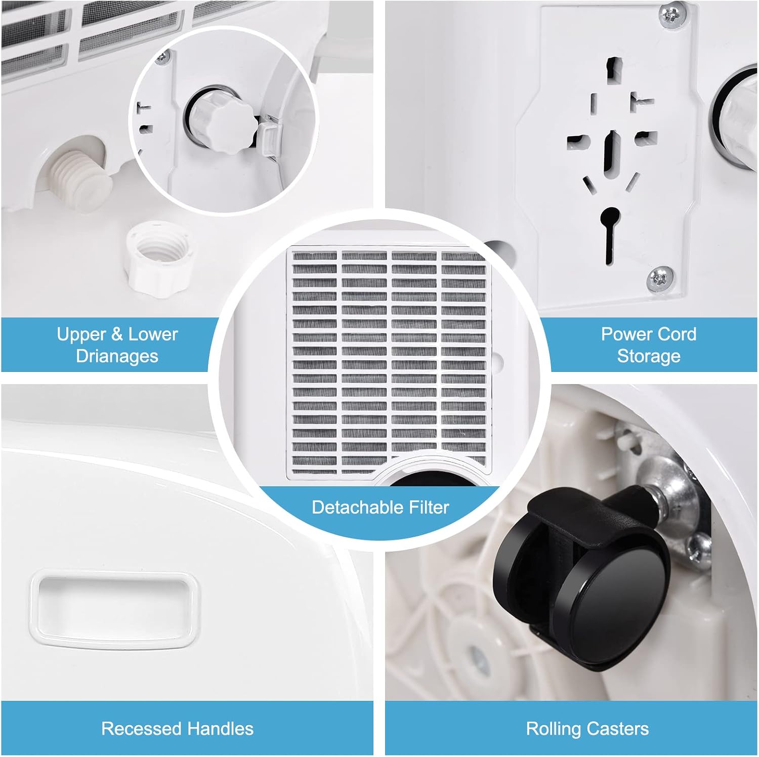 COSTWAY 8000 BTU Portable Air Conditioner with Remote Control Dehumidifier Function Window Wall Mount (8000 BTU)