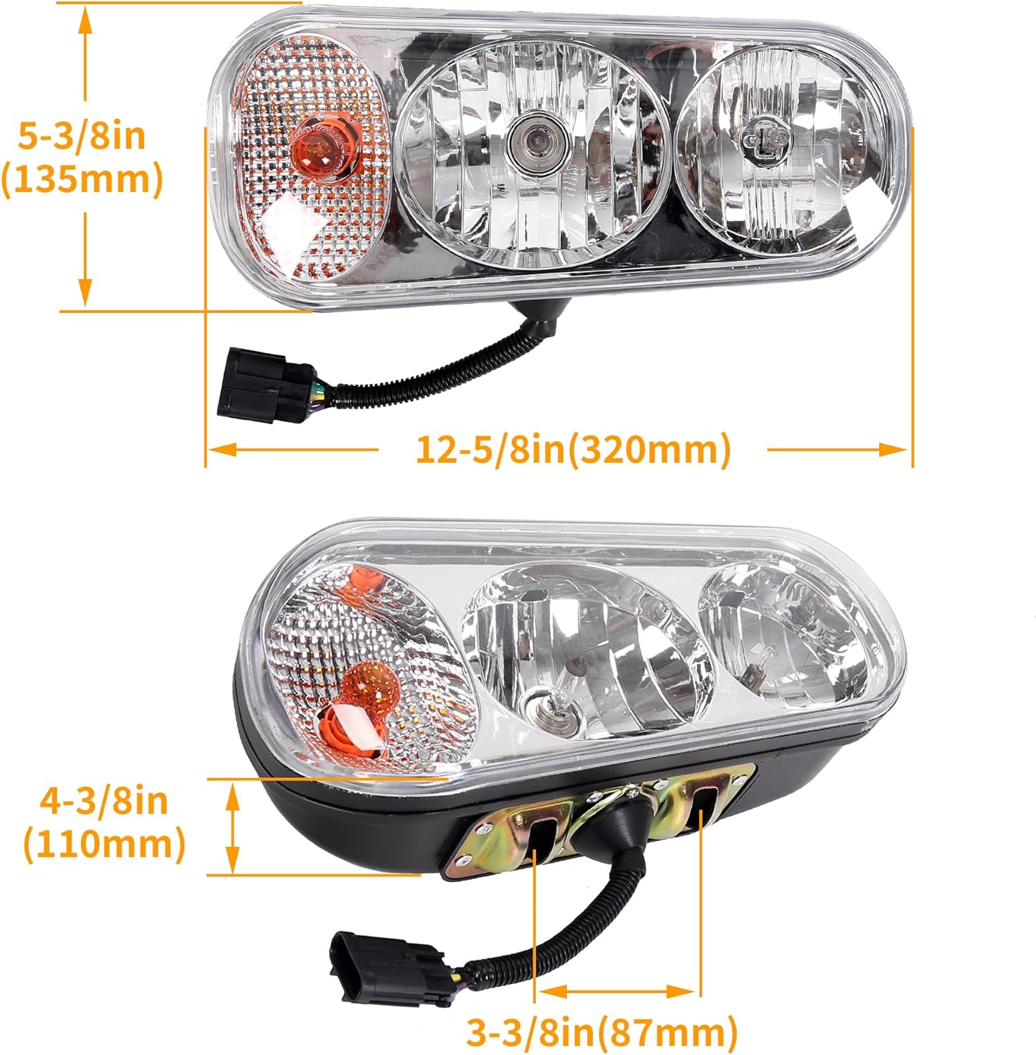 ECOTRIC Universal Halogen Snow Plow Lights Kit Compatible with Boss Western Meyer Blizzard Curtis Snowdog Replacement for 1311100 Snow Plow Lights Accessories