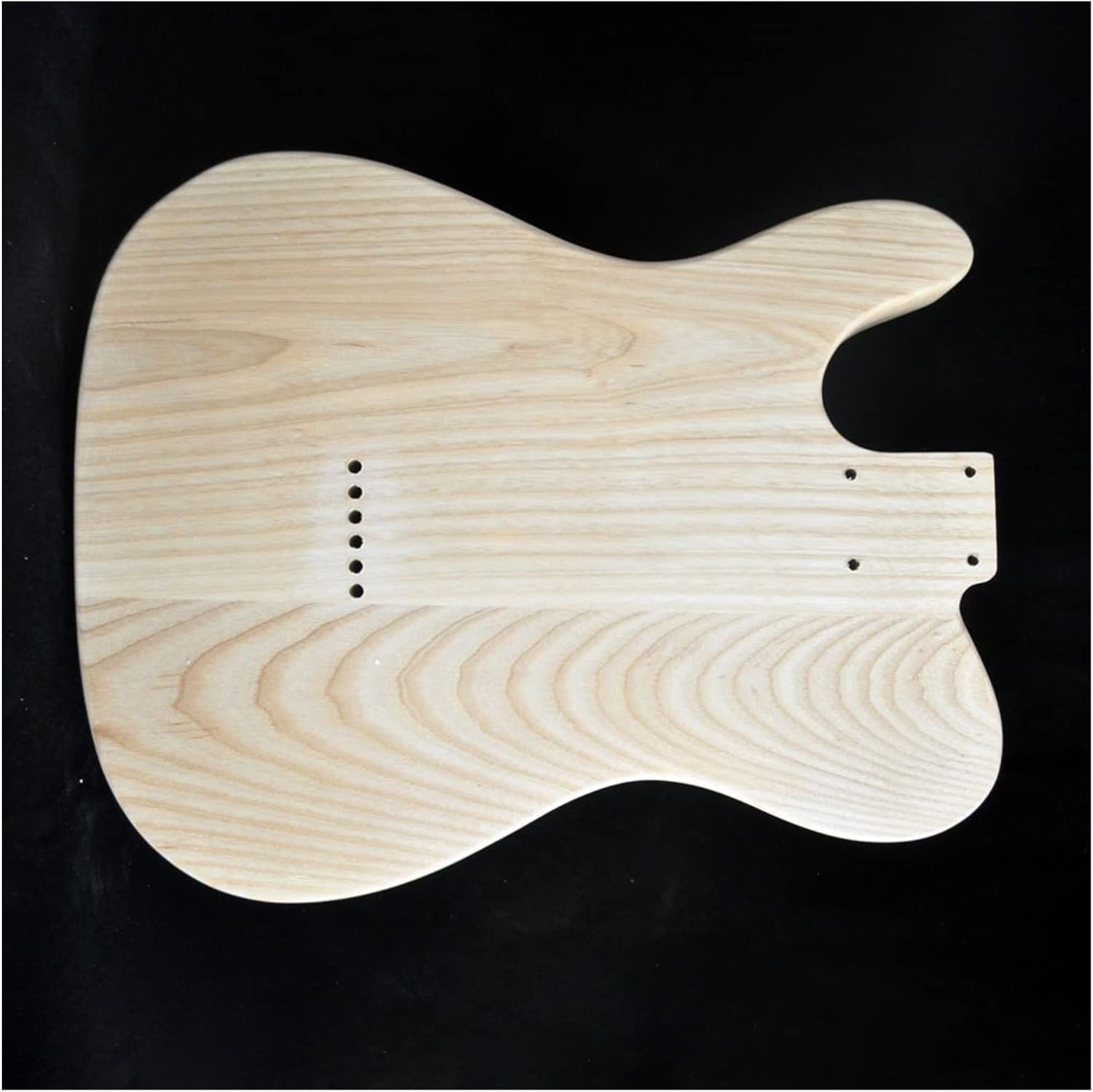 TSTS DIY Electric Guitar Kit Semi-Hollow Ash Body with F Holes Maple Neck 21 FretsTruss Rod Adjust Unfinished Electric Guitar Kit