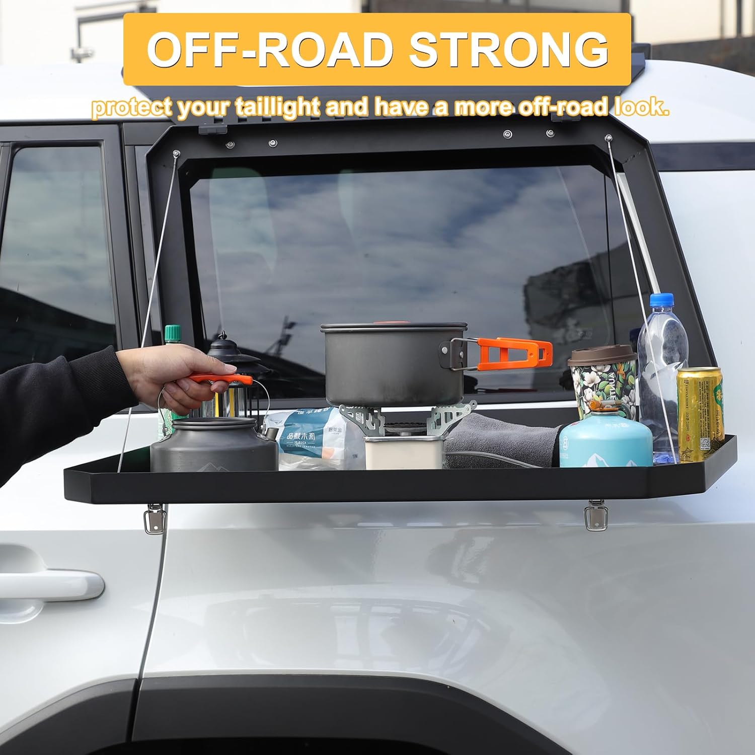 Rear Side Window Storage Molle Panel Compatible with Toyota Land Cruiser Prado 250 J250 LC250 2024 2025 Accessories, Rear Window Side Storage Rack Exterior Accessories (Left Side)