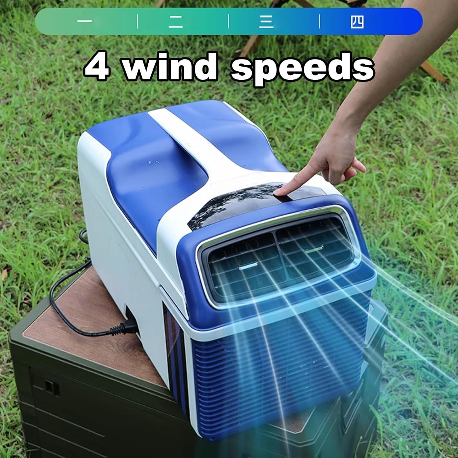 Personal Air Conditioner 4 in 1 Camping Ac Air Cooler for Room 4 Wind Speeds Low Energy Consumption with Touch Panel Top Handle Design for Home/Office 220v