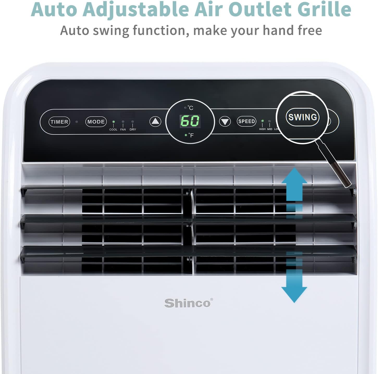 Shinco 10,000 BTU Portable Air Conditioner, Portable AC Unit with Built-in Cool, Dehumidifier & Fan Modes for Room up to 300 sq.ft, RC, Wi-Fi Enabled, 24 Hour Timer, Window Kit