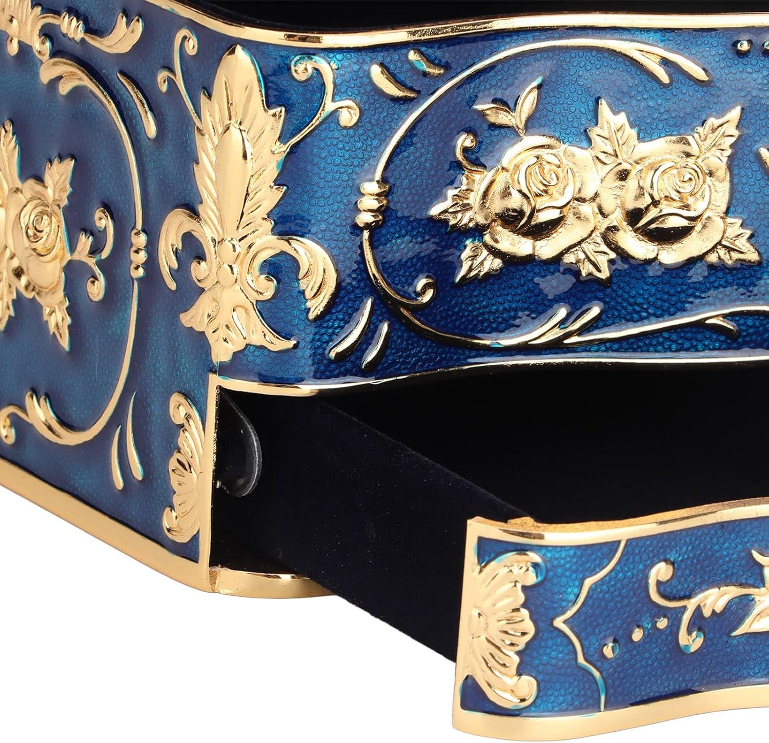 Jewelry Box, Vintage 3 Layers Rectangular Small Enameled Trinket Jewelry Box Organizer for Women, Ideal for Storing Necklaces, Earrings, Rings and Other Small Accessories