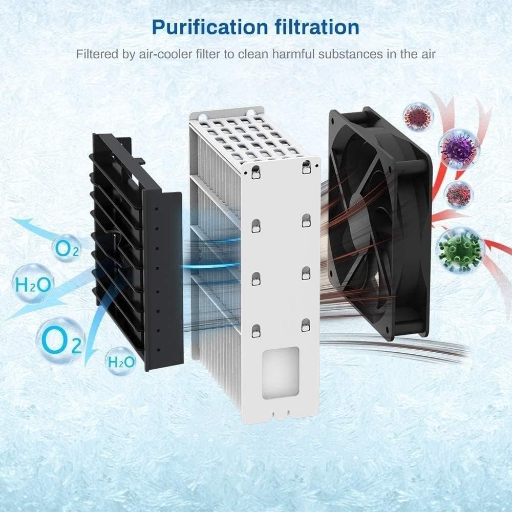 Mini Portable Air Conditioner, Personal Evaporative Air Cooler, Desk Cooling Fan, Mini Air Conditioner for Bedroom Office Outdoor