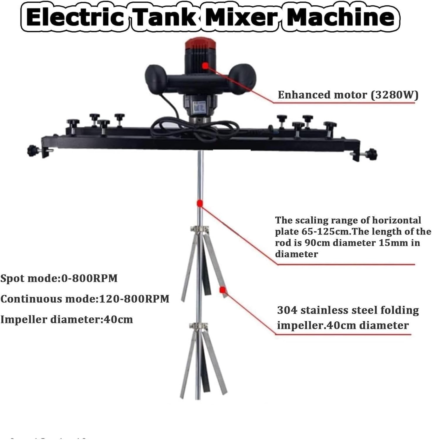 Commercial Barrel Drum Stirrer,Paint Stirring Machine,3280W Electric Tank Mixer Machine with Support Hanger,Paint Mixing Equipment for Ink Dissolver Agitator