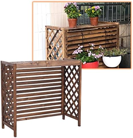 Cover for Outdoor 85x35x70cm Wooden Air Conditioner Fence Screen, Air Conditioning Covers Flower Rack, Wooden Anti-Corrosion Privacy Screen Plant Display Rack Air Conditioner Cover Plant Storage