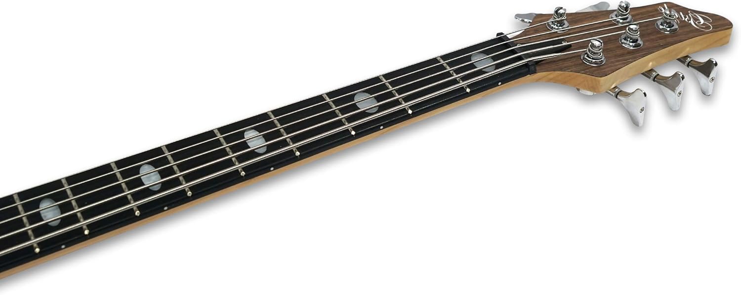 Left-handed 5 String Electric Bass Guitar Millettia Laurentii+Okoume body maple