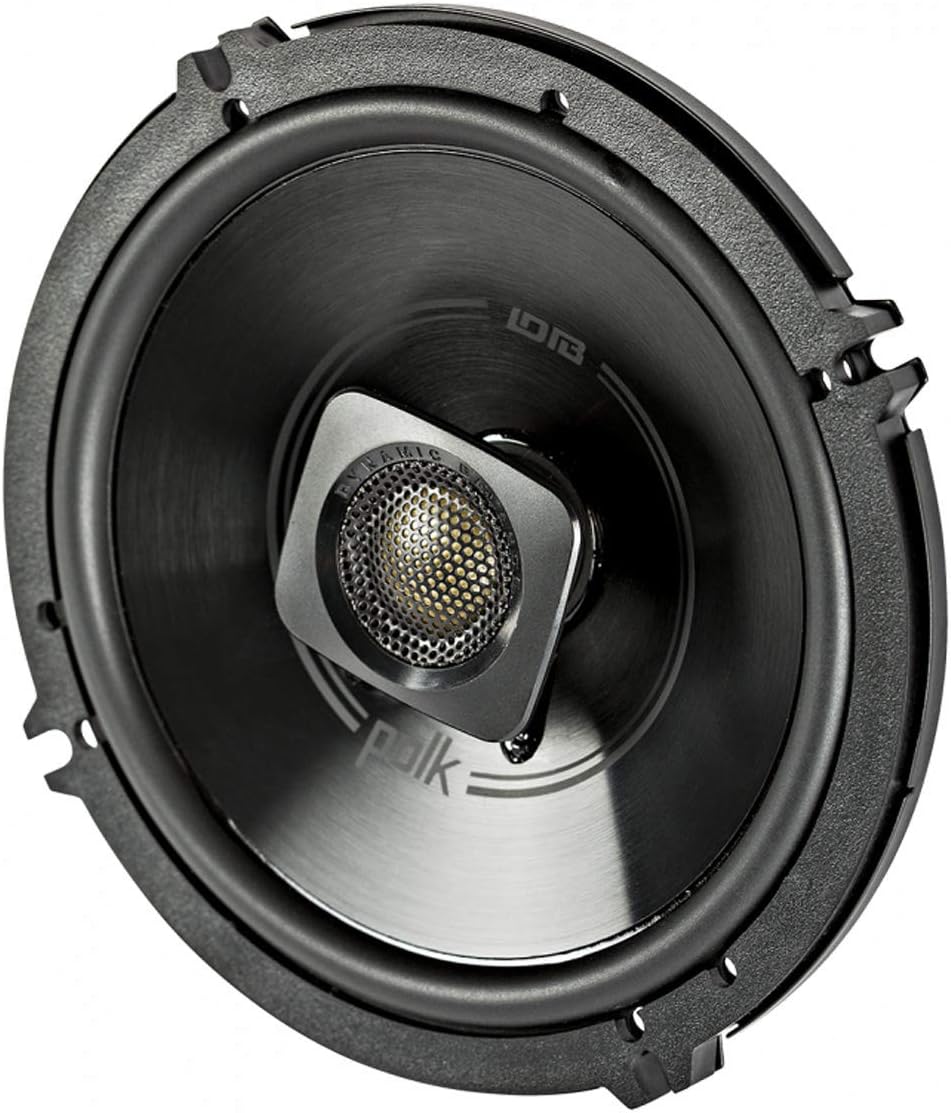 Polk Audio DB652 DB+ Series 6.5 Inch Marine Speakers, 2-Way Coaxial for Car Audio & Boat, 40-22kHz Frequency Response, Polypropylene Woofer Cone, 3/4