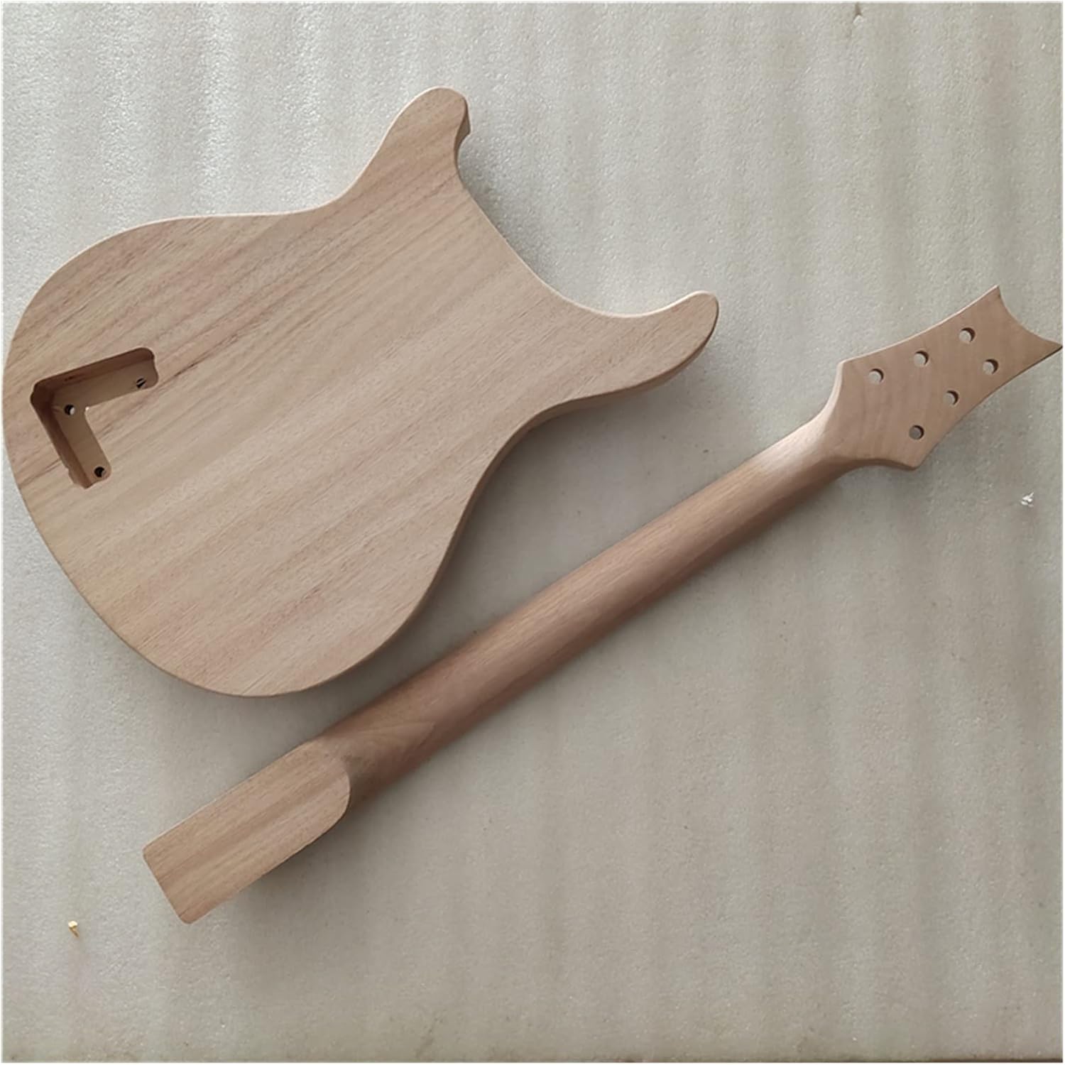 Unfinished Guitar Body 1 Set Unfinished Guitar Neck and Body for PRS Style Electric Guitar Kit Guitar DIY Accessory