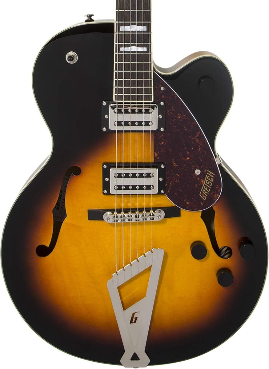 Gretsch G2420 Streamliner Hollow Body 6-String Electric Guitar with Chromatic II Tailpiece, Broad'Tron Pickups, and Laurel Fingerboard (Right-Handed, Aged Brooklyn Burst)