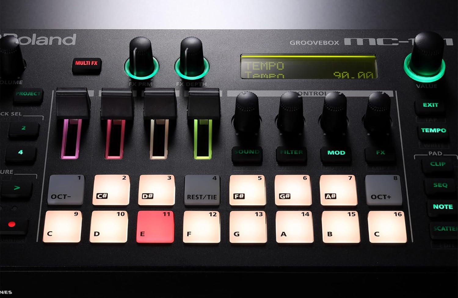 Roland MC-101 Groovebox Compact Music Production Workstation Bundle with 10ft MIDI cable, Instrument Cable, and Austin Bazaar Polishing Cloth