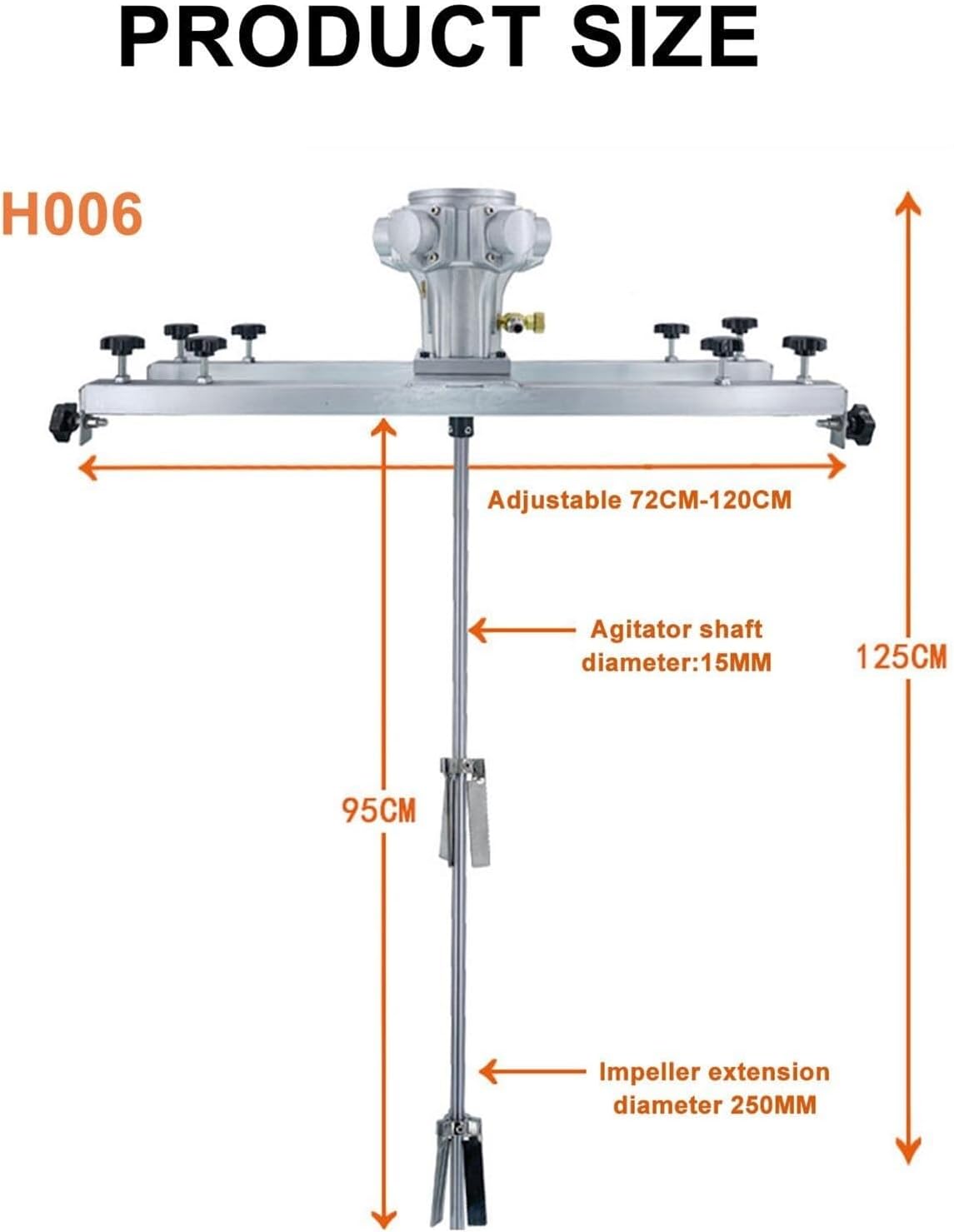 Pneumatic Paint Mixer, 250 Gallon IBC Air Agitator, Bracket Mixer, with Foldable Blades, Paint Stirring Machine Mix Tool(H006