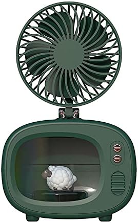 Cooling Fans Personal Air Cooler, 4000 mAh Cordless Portable Air Conditioner with 3 Speed Modes, Rechargeable Mini Air Conditioner Fan with 7 Colors Night Light for Desktop, Office, Room (Green)