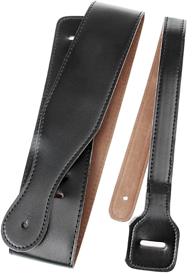 Adjustable Soft PU Leather Thick Strap for Electric Acoustic Guitar Bass Black