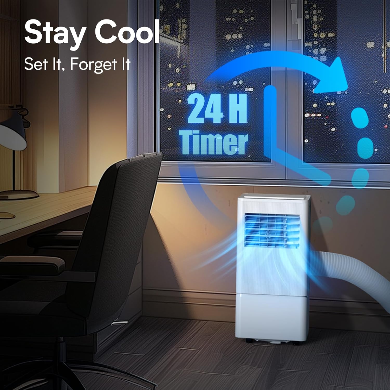 Air Choice 8000 BTU Portable Air Conditioner, 3-in-1 Room Air Conditioners Portable for Rooms Up to 350 Sq.Ft, Sleep Mode, 24H Timer, AC Unit with Remote Control & Digital Display, Window Kit Included