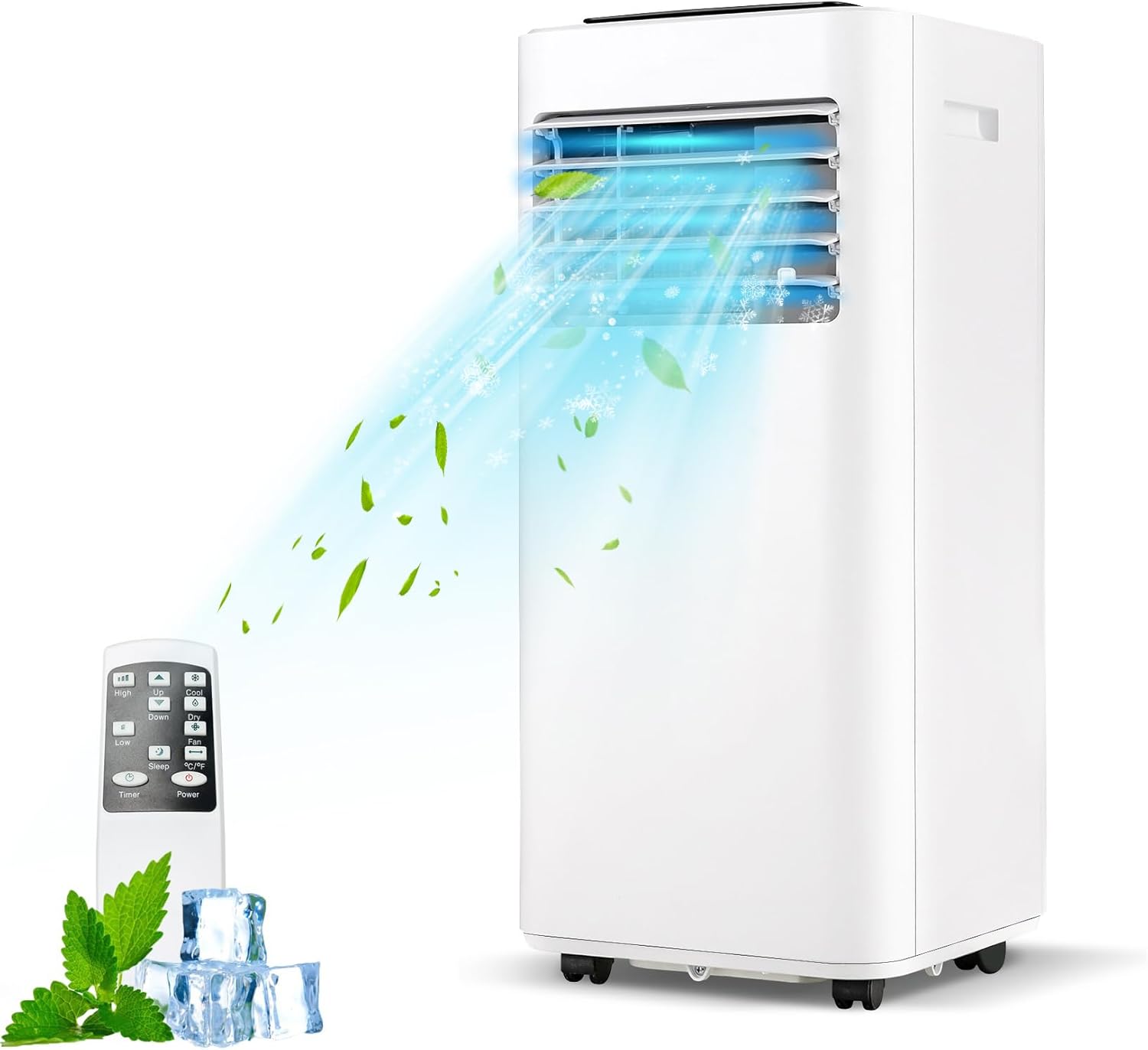 SIMOE 3-IN-1 Portable AC, 10000BTU Portable Air Conditioner Unit for room Cooling up to 350 sq.ft, with Remote Control, Window Kit & 0-24H Timer, Built-in Fan, Cooling, Dehumidifier & Sleep Modes